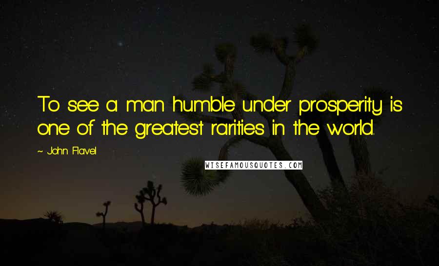 John Flavel Quotes: To see a man humble under prosperity is one of the greatest rarities in the world.