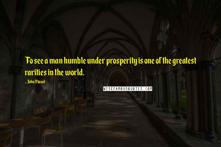 John Flavel Quotes: To see a man humble under prosperity is one of the greatest rarities in the world.