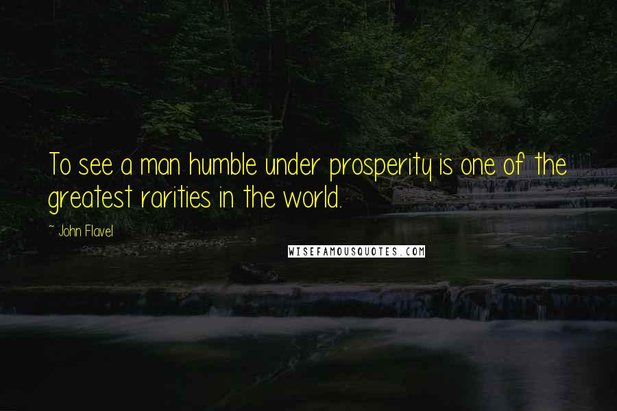 John Flavel Quotes: To see a man humble under prosperity is one of the greatest rarities in the world.