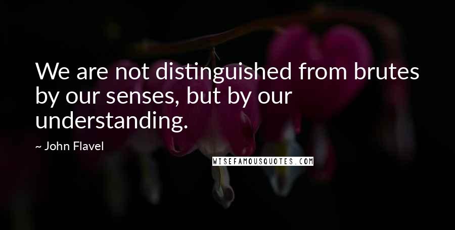 John Flavel Quotes: We are not distinguished from brutes by our senses, but by our understanding.