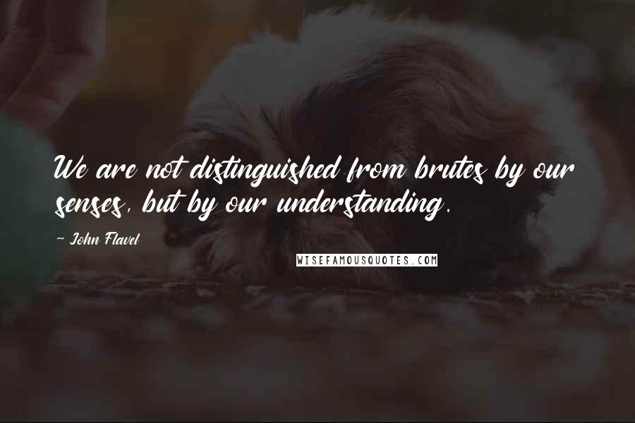 John Flavel Quotes: We are not distinguished from brutes by our senses, but by our understanding.