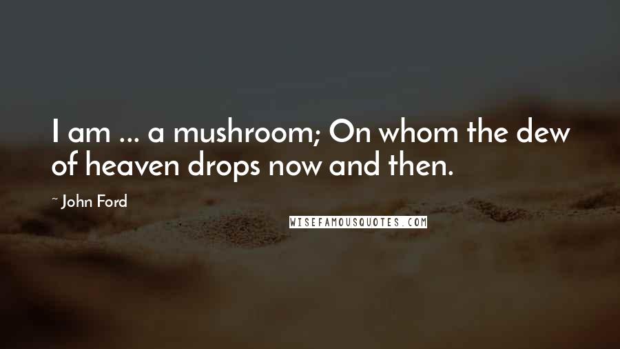 John Ford Quotes: I am ... a mushroom; On whom the dew of heaven drops now and then.