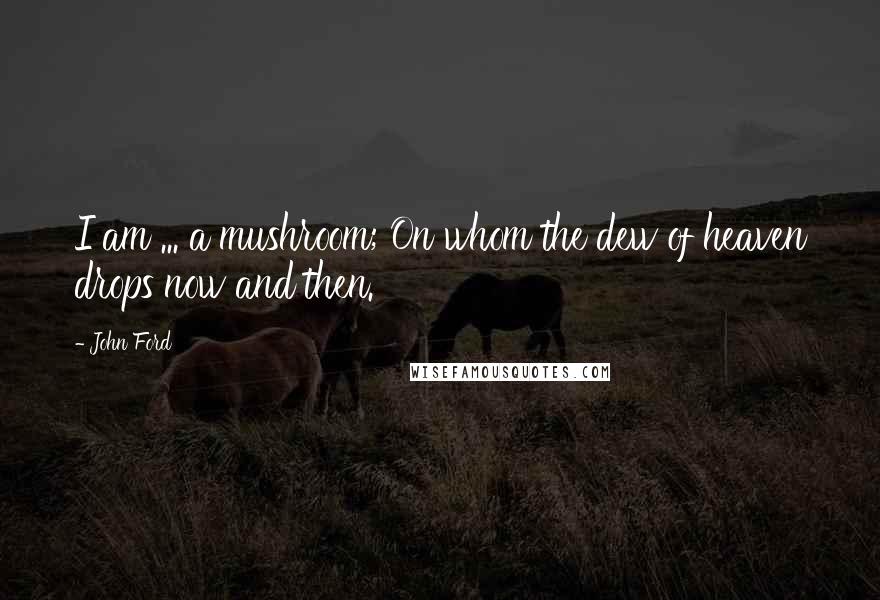 John Ford Quotes: I am ... a mushroom; On whom the dew of heaven drops now and then.