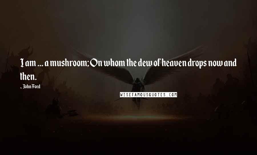 John Ford Quotes: I am ... a mushroom; On whom the dew of heaven drops now and then.