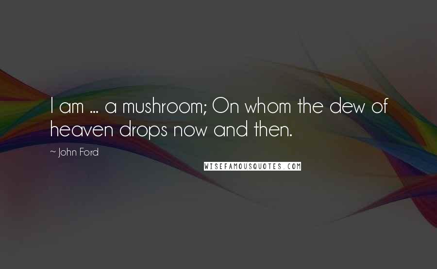 John Ford Quotes: I am ... a mushroom; On whom the dew of heaven drops now and then.