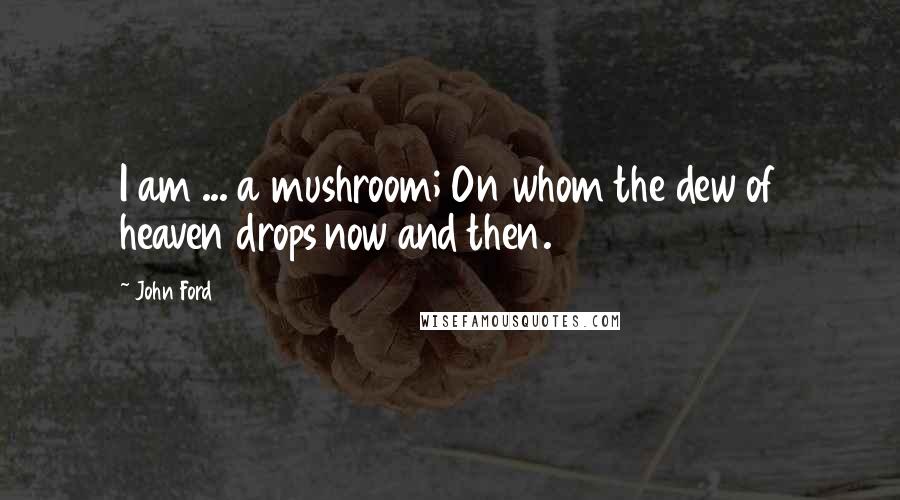 John Ford Quotes: I am ... a mushroom; On whom the dew of heaven drops now and then.