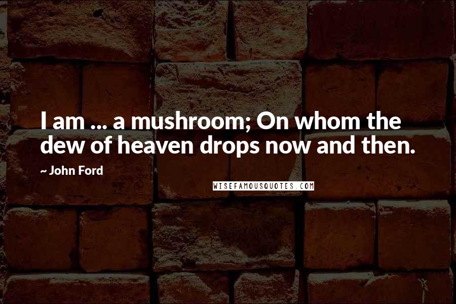 John Ford Quotes: I am ... a mushroom; On whom the dew of heaven drops now and then.