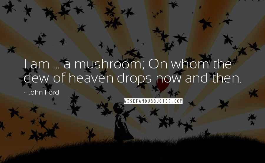 John Ford Quotes: I am ... a mushroom; On whom the dew of heaven drops now and then.