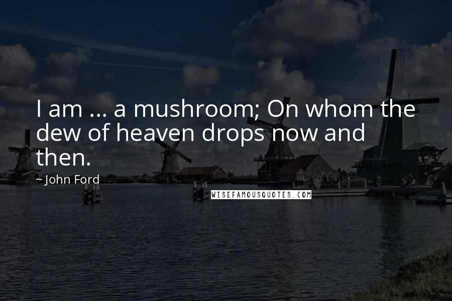 John Ford Quotes: I am ... a mushroom; On whom the dew of heaven drops now and then.