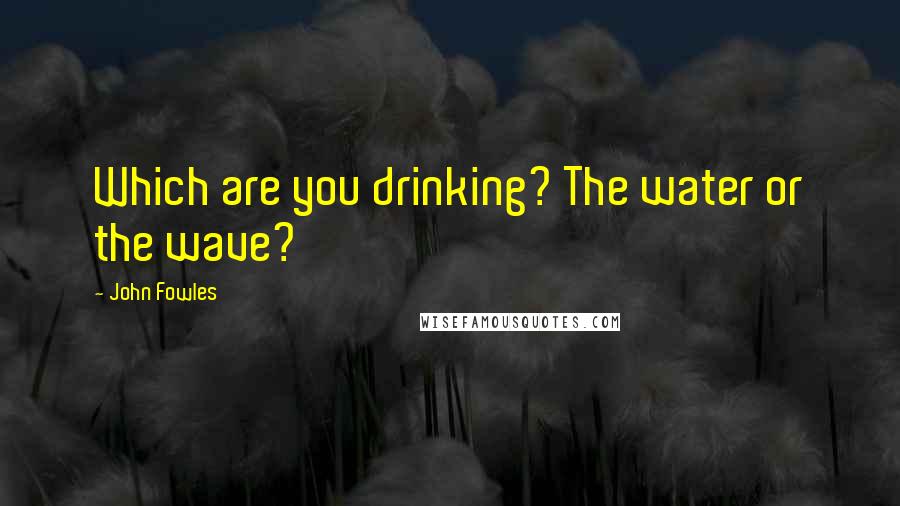 John Fowles Quotes: Which are you drinking? The water or the wave?