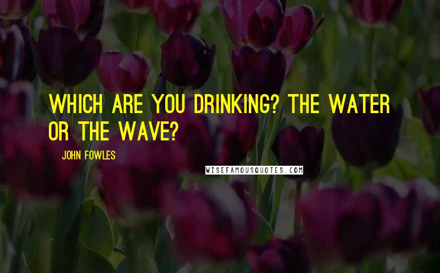 John Fowles Quotes: Which are you drinking? The water or the wave?
