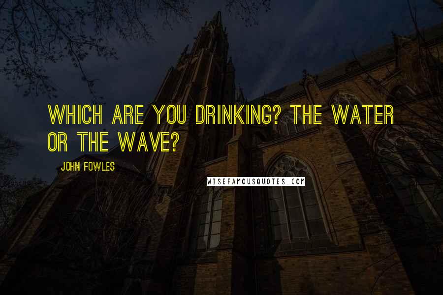 John Fowles Quotes: Which are you drinking? The water or the wave?