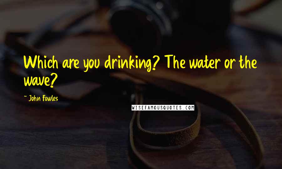 John Fowles Quotes: Which are you drinking? The water or the wave?