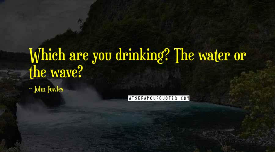 John Fowles Quotes: Which are you drinking? The water or the wave?