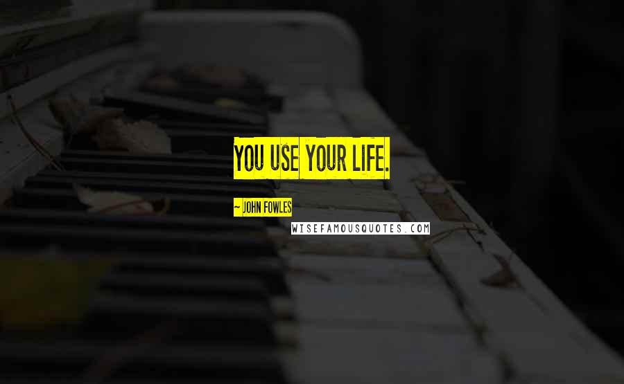 John Fowles Quotes: You use your life.