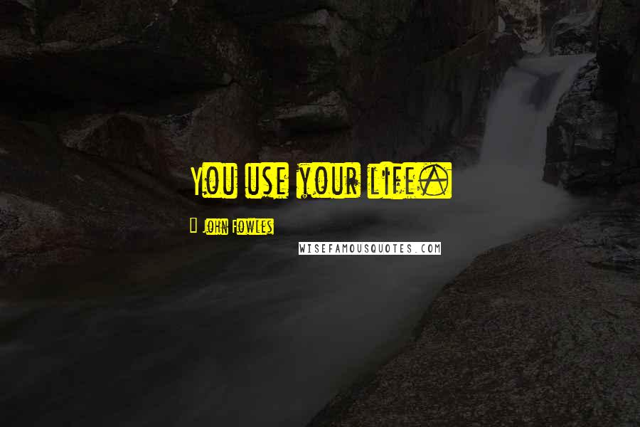 John Fowles Quotes: You use your life.