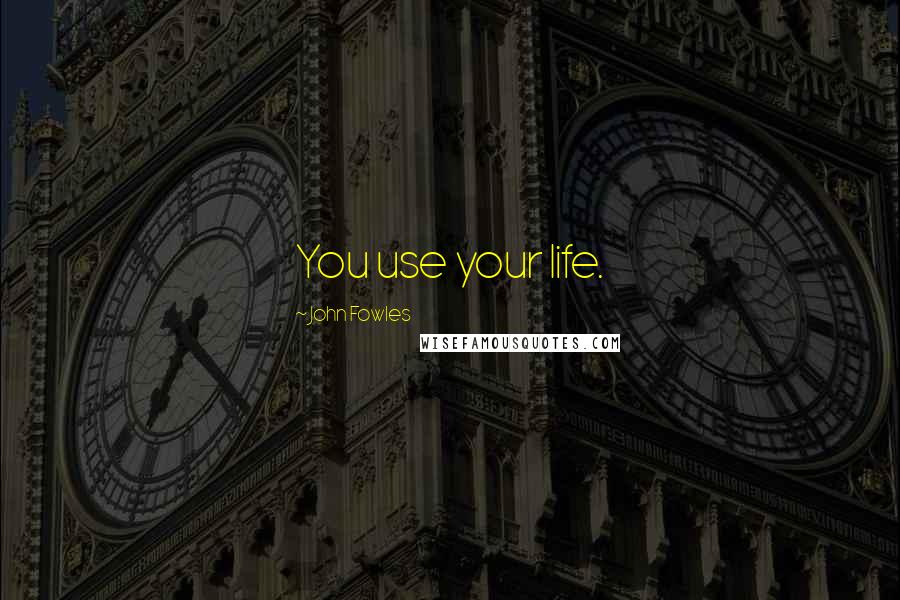 John Fowles Quotes: You use your life.