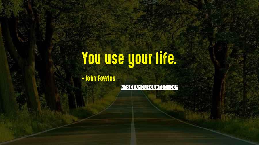 John Fowles Quotes: You use your life.