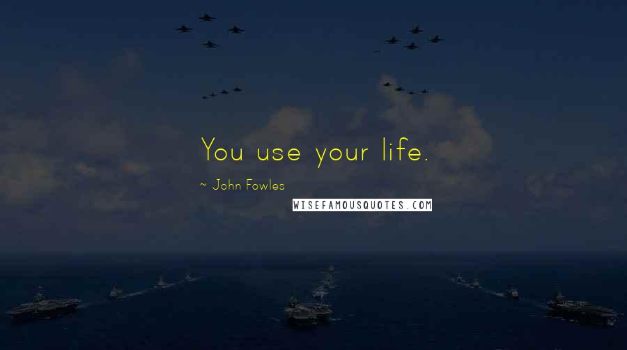 John Fowles Quotes: You use your life.