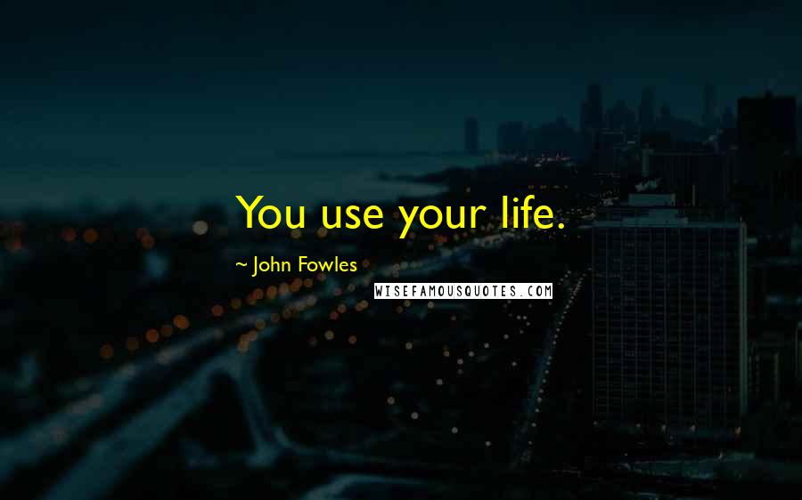 John Fowles Quotes: You use your life.