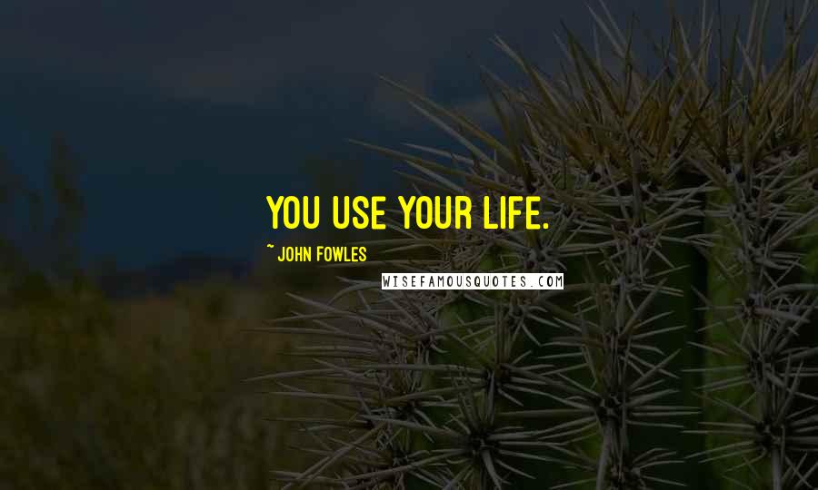 John Fowles Quotes: You use your life.