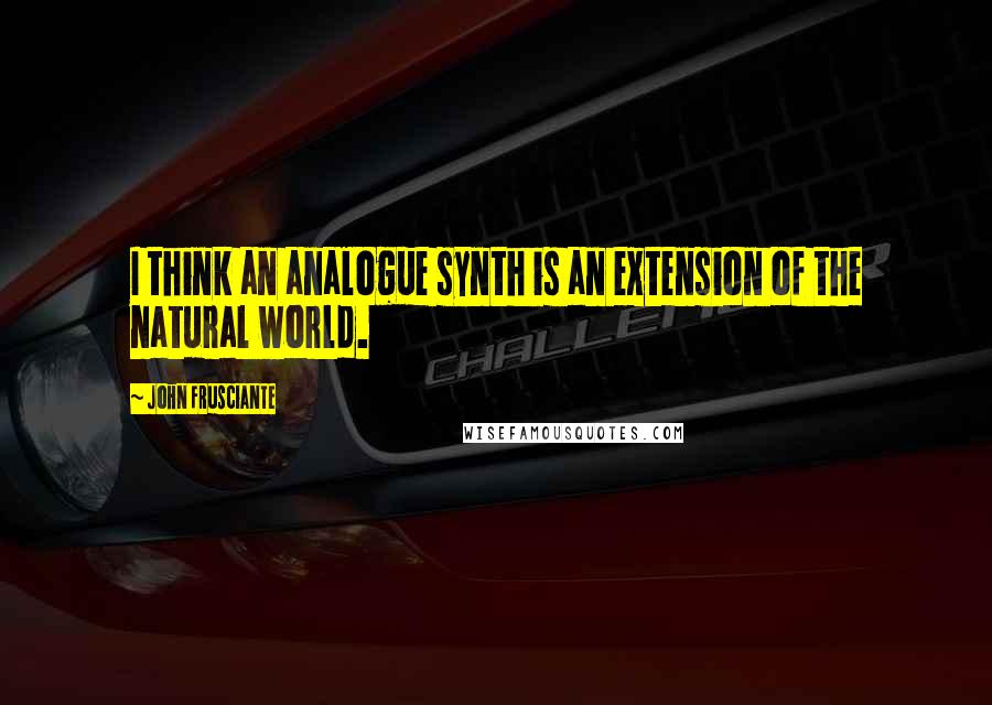 John Frusciante Quotes: I think an analogue synth is an extension of the natural world.