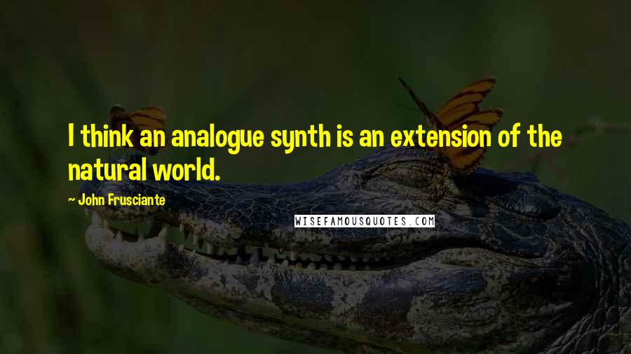 John Frusciante Quotes: I think an analogue synth is an extension of the natural world.