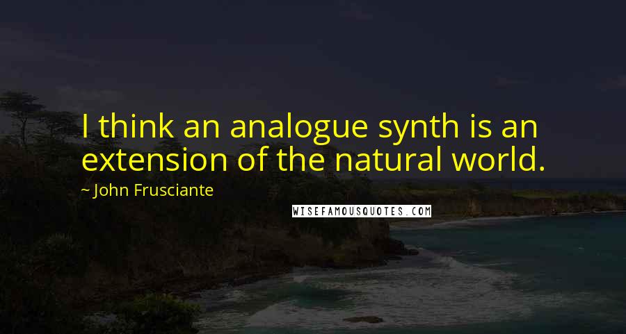 John Frusciante Quotes: I think an analogue synth is an extension of the natural world.