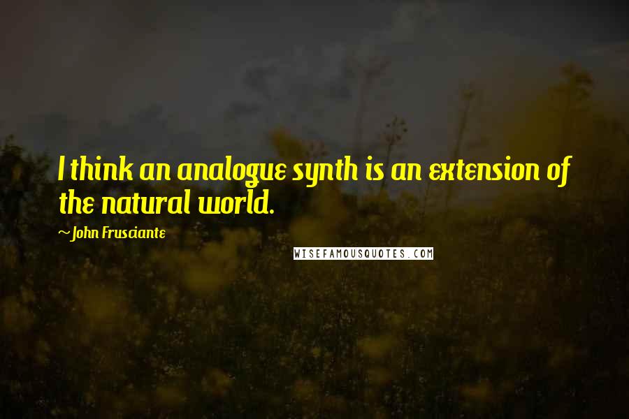 John Frusciante Quotes: I think an analogue synth is an extension of the natural world.