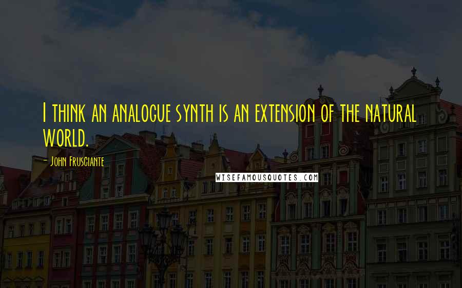 John Frusciante Quotes: I think an analogue synth is an extension of the natural world.