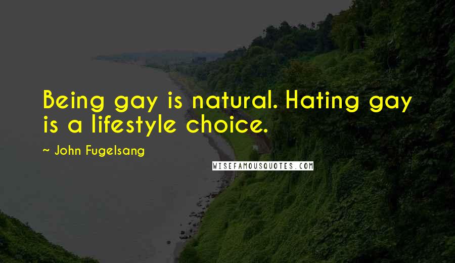 John Fugelsang Quotes: Being gay is natural. Hating gay is a lifestyle choice.