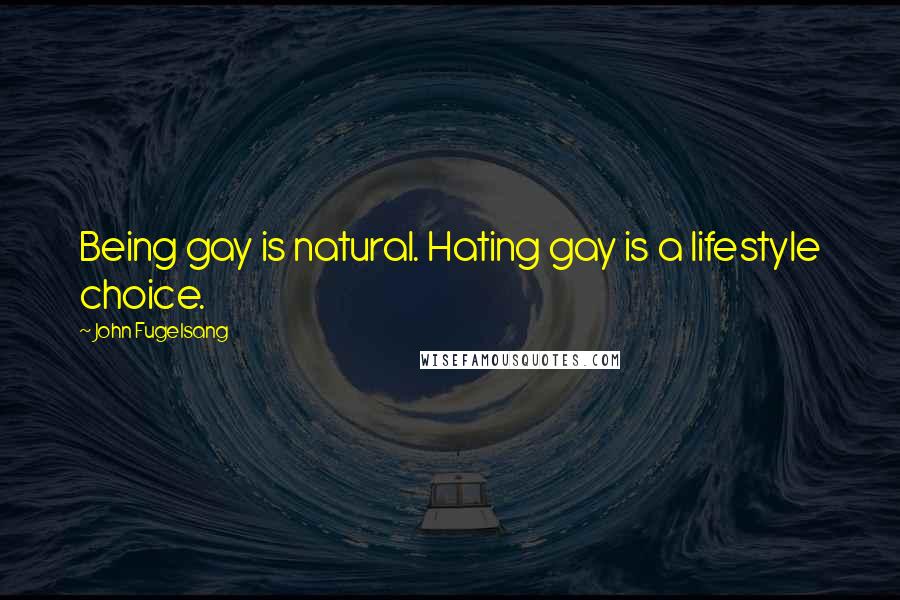 John Fugelsang Quotes: Being gay is natural. Hating gay is a lifestyle choice.