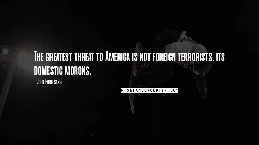 John Fugelsang Quotes: The greatest threat to America is not foreign terrorists, its domestic morons.