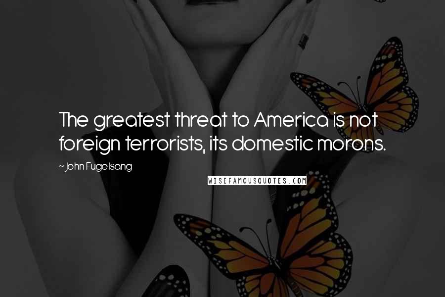 John Fugelsang Quotes: The greatest threat to America is not foreign terrorists, its domestic morons.