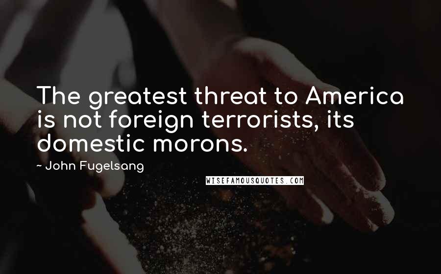 John Fugelsang Quotes: The greatest threat to America is not foreign terrorists, its domestic morons.