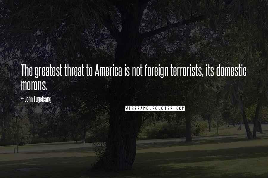 John Fugelsang Quotes: The greatest threat to America is not foreign terrorists, its domestic morons.