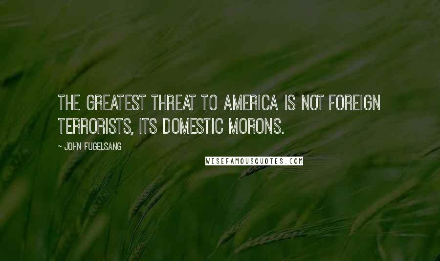 John Fugelsang Quotes: The greatest threat to America is not foreign terrorists, its domestic morons.