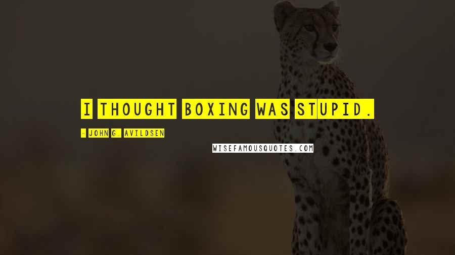 John G. Avildsen Quotes: I thought boxing was stupid.