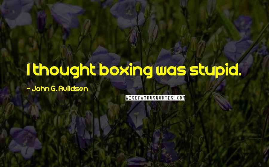 John G. Avildsen Quotes: I thought boxing was stupid.