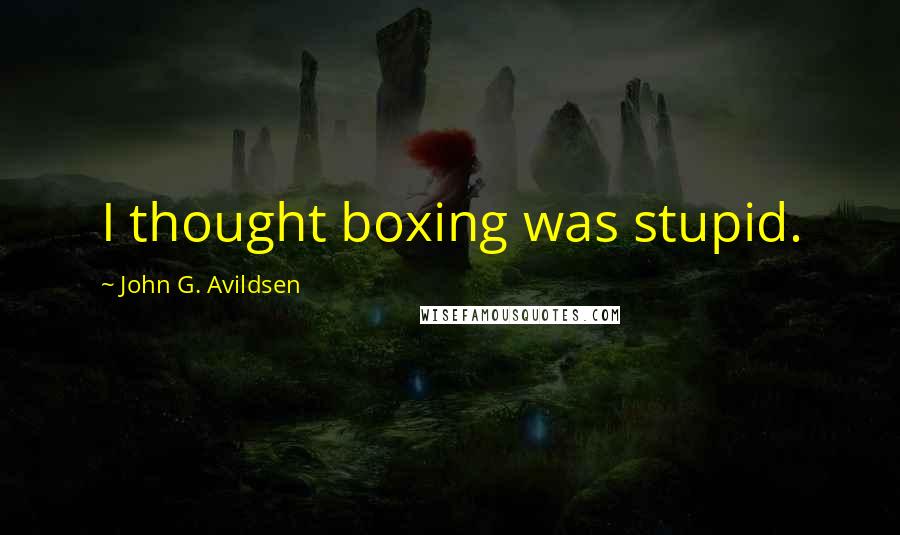 John G. Avildsen Quotes: I thought boxing was stupid.