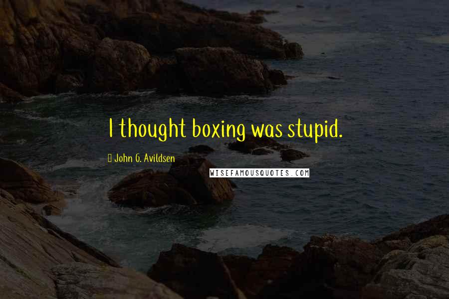 John G. Avildsen Quotes: I thought boxing was stupid.