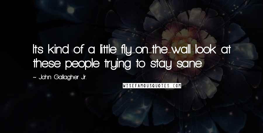John Gallagher Jr. Quotes: It's kind of a little fly-on-the-wall look at these people trying to stay sane.