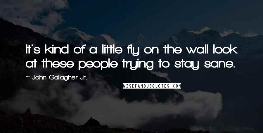 John Gallagher Jr. Quotes: It's kind of a little fly-on-the-wall look at these people trying to stay sane.