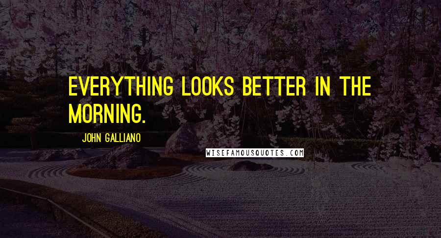 John Galliano Quotes: Everything looks better in the morning.