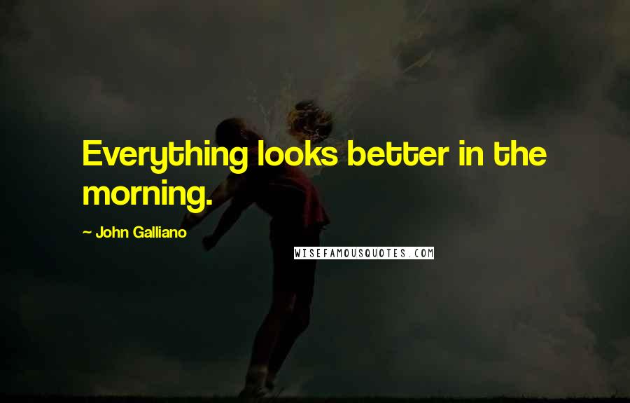 John Galliano Quotes: Everything looks better in the morning.