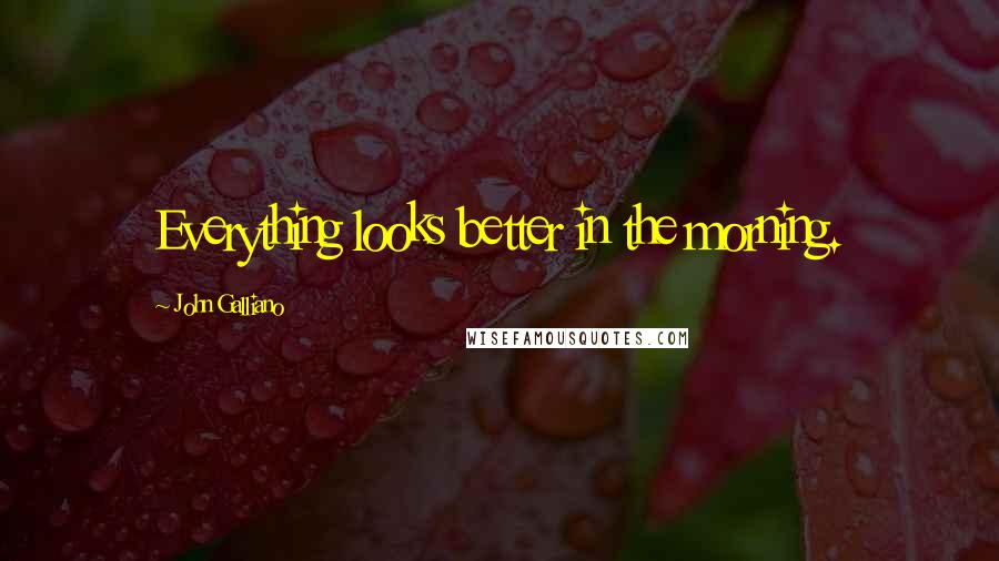 John Galliano Quotes: Everything looks better in the morning.