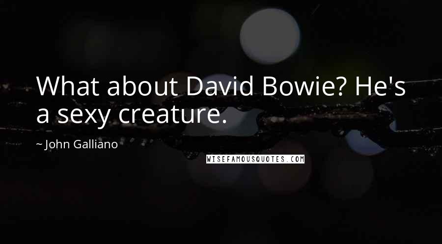 John Galliano Quotes: What about David Bowie? He's a sexy creature.