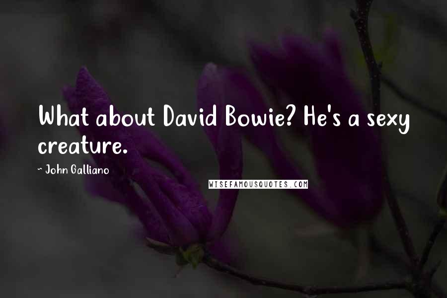 John Galliano Quotes: What about David Bowie? He's a sexy creature.