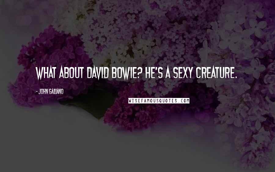 John Galliano Quotes: What about David Bowie? He's a sexy creature.