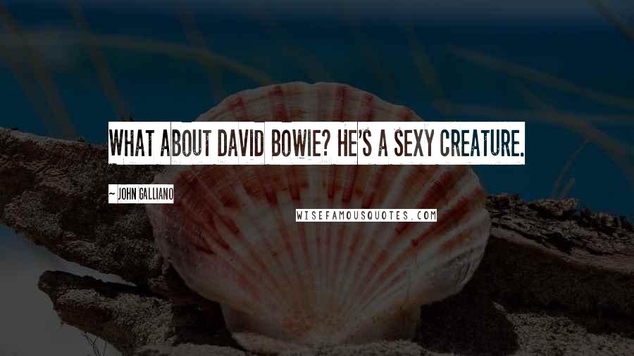 John Galliano Quotes: What about David Bowie? He's a sexy creature.